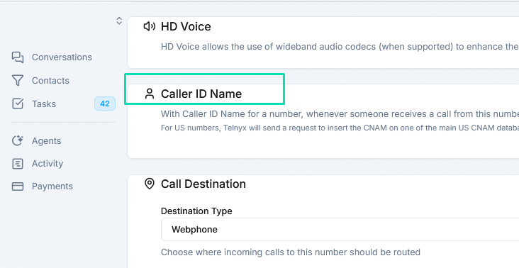 Caller ID Name (CNAM)